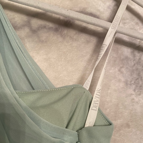 David’s Bridal Long Mesh Dress with One Shoulder - Picture 5 of 10